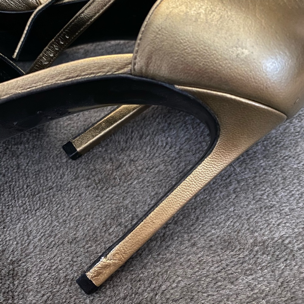 Saint Laurent Gold Strap Pumps - Picture 3 of 6